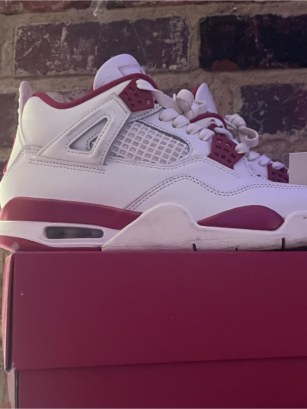 Jordan White and Red Retro-Inspired Sneakers